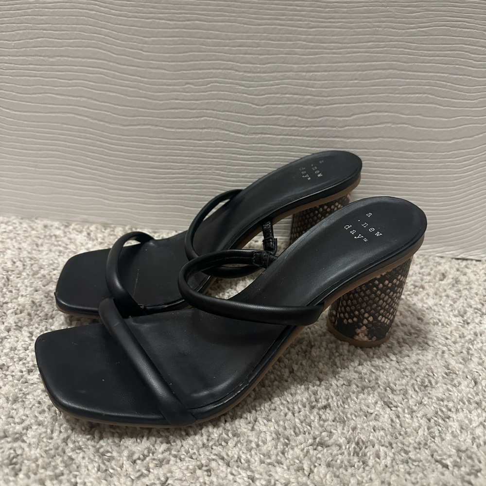 Black Strappy Heeled Sandals